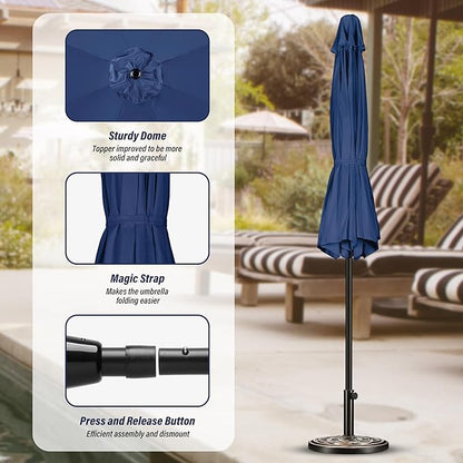 Simple Deluxe 9' Patio Umbrella Outdoor Table Market Yard Umbrella with Push Button Tilt/Crank