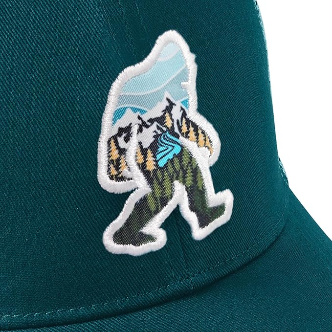 Mesh Bigfoot Hat Leather Cap for Men- Great Snapback Closure Sasquatch Hat for Hunting & Hiking