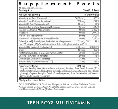 MICHAEL'S Health Naturopathic Programs Teen Boys - 90 Vegetarian Tablets - Daily Multivitamin Supplement - Kosher - 45 Servings