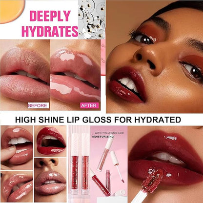 ﻿Rose Tan lip plumper gloss Tinted Glitter Lipgloss Lip Oil Teens Moisturizing Lipstick Lip Balm High Shine And Vegan Plumping Lip Gloss For Women Girls Long-Lasting Dry Lip Care Lip Gloss 05