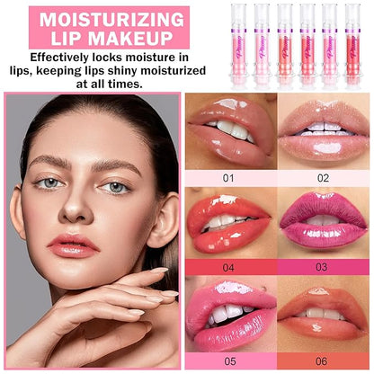 Korean Clear Lip Oil Gloss for Women,Ultra-Hydrating Lip Glow Oil with Chili Extract，Nourishing Lip Oil Tinted,Lip Plumping Booster,Fuller Lips Instantly - 02 Baby Pink