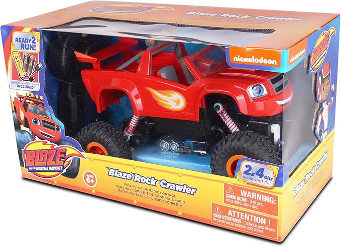 NKOK Blaze & The Monster Machines: RC Rock Crawler - Blaze Remote Controlled Monster 4x4 Truck, 1:16 Scale, 2.4 Ghz, Ready to Run (6501), Ages 6+