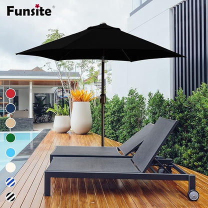 7.5Ft/9Ft Patio Umbrella, UV Protect Pool Umbrella with Heavy Duty Pole,Outdoor Umbrella with Push Botton Tilt & Crank