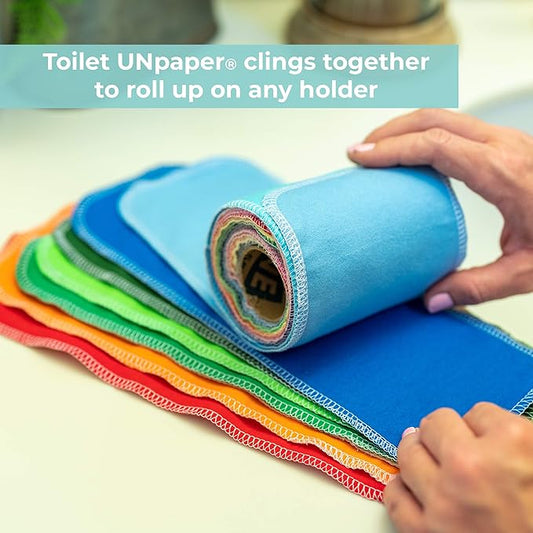 Marley's Monsters Toilet UNpaper - 24 count roll, Reusable Toilet Paper - Absorbent Bidet Cloth Wipes, (Cactus)