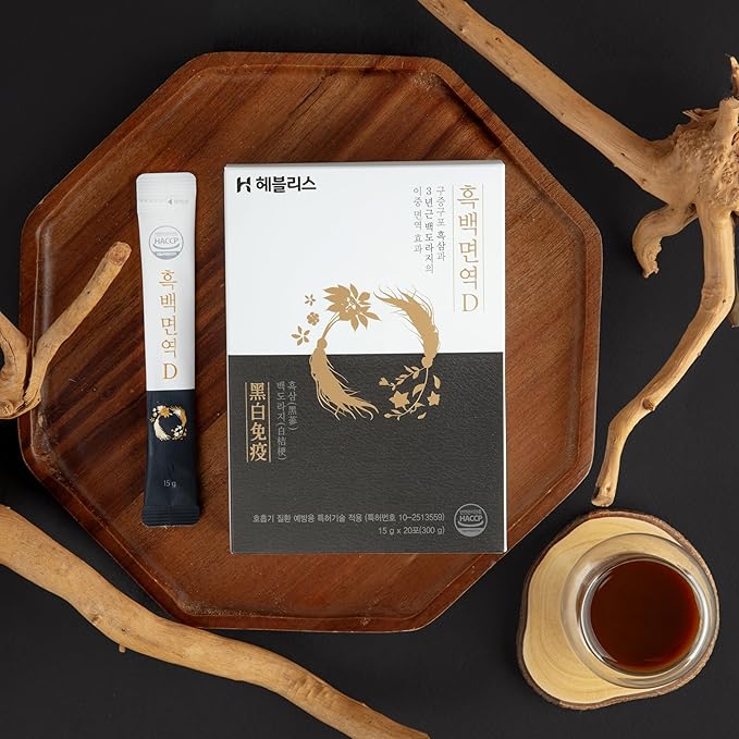 [Black & White Immune D] Korean Black Ginseng and White Platycodon, Asian Panax Ginseng Extract, Energy supplements, Immune support, ginseng honey sticks