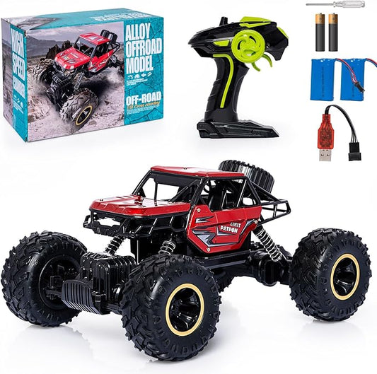 Red RC Trucks Remote Control Car 1:14 Off Road Monster Truck,Metal Shell Crawler,2.4Ghz 20km/h High Speed All Terrain Hobby Truck