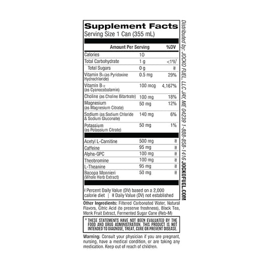 Jocko GO Energy Drink - KETO, Vitamin B12, Vitamin B6, Electrolytes, L Theanine, Magnesium- Energy Boost, Sugar Free Nootropic Monk Fruit Blend - 12 Pack (Iced Tea - Lemonade)