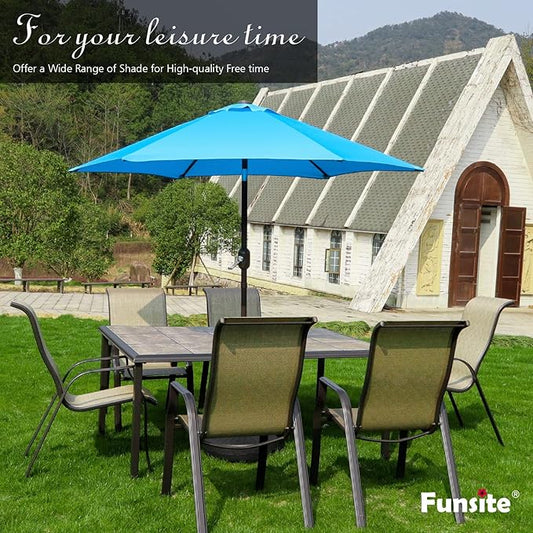 7.5Ft/9Ft Patio Umbrella, UV Protect Pool Umbrella with Heavy Duty Pole,Outdoor Umbrella with Push Botton Tilt & Crank