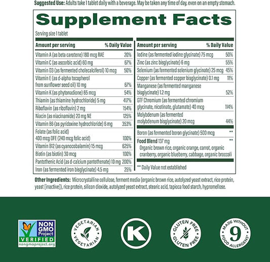 MegaFood One Daily Multivitamin - Multivitamin for Women and Men - with Real Food - Immune Support Supplement - Vitamin C & Vitamin B - Bone Health - Energy Metabolism - Vegetarian, Non-GMO - 180 Tabs