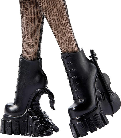 Monster High Wednesday Doll and Accessories, Wednesday Addams Collectible in Nevermore Academy Uniform with Thing and Backpack, Doll Stand
