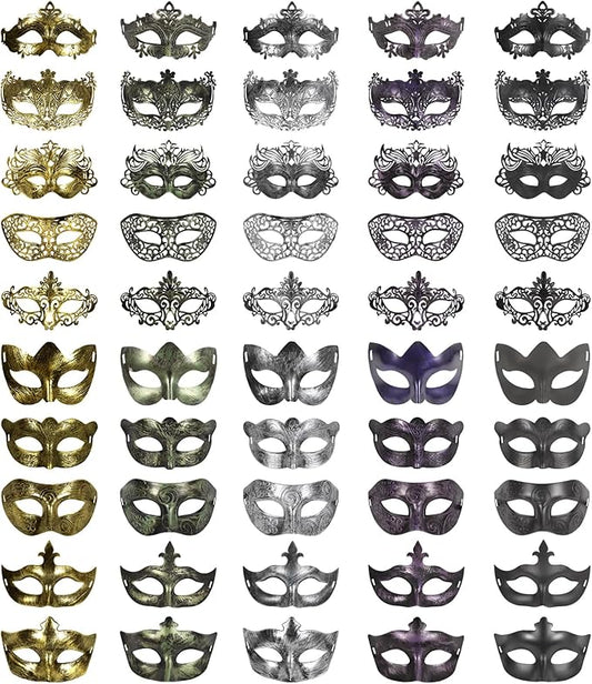yeload Masquerade Masks 100 Bulk Vintage Masks of Masquerade Party, Venetian, Mardi Gras, Halloween, Masks for Women, Men