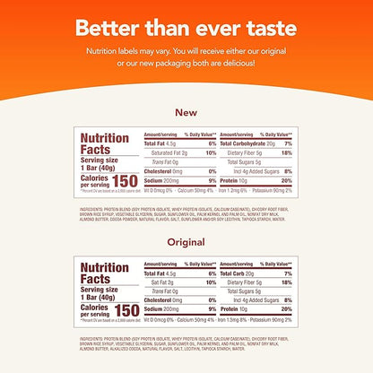think! Protein Bars with Chicory Root for Fiber, Salted Caramel, Snack Bars without Artificial Sweeteners, 1.4 Oz, 10 Ct