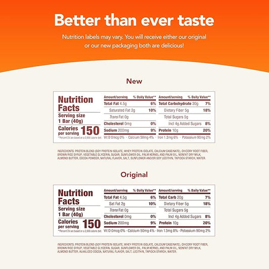 think! Protein Bars with Chicory Root for Fiber, Salted Caramel, Snack Bars without Artificial Sweeteners, 1.4 Oz, 10 Ct