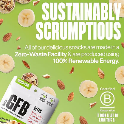 The Gluten Free Brothers Grain Free Banana Nut Bites – Grain Free Protein Balls – Non GMO, Soy Free, Vegan – Paleo Friendly Snack Size Plant Based Protein Energy Balls, 4 Oz (6 Count)