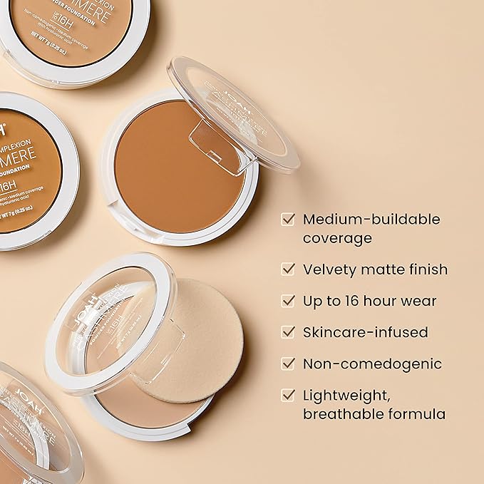 JOAH Perfect Complexion Cashmere Powder Foundation, Medium Face