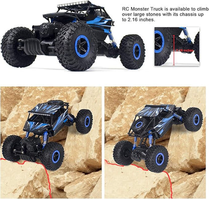 Cheerwing 1:18 Rock Crawler 2.4Ghz Remote Control Car 4WD Off Road RC Monster Truck 2 Battery (Blue)
