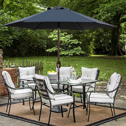 Blissun 7.5 ft Patio Umbrella, Yard Umbrella, Outdoor Market Umbrella with Push Button Tilt Crank (Black)