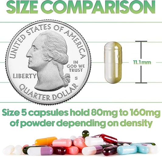 XPRS Nutra Size 5 Empty Capsules - 500 Count Very Small Empty Gelatin Capsules - Empty Pill Capsules - DIY Capsule Filling - Fillable Pill Capsules Empty Gel Caps (Pink)