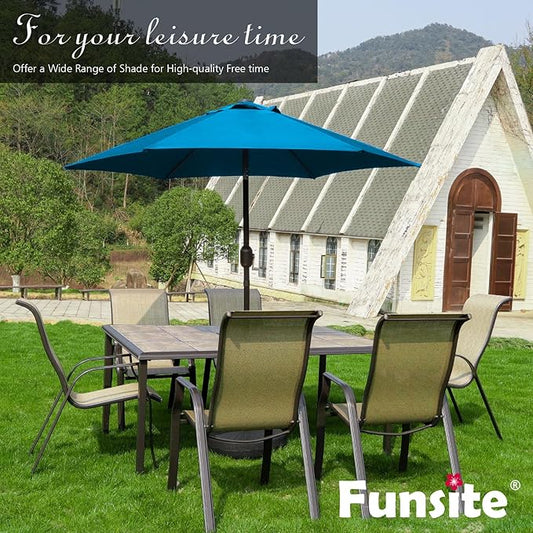 7.5Ft/9Ft Patio Umbrella, UV Protect Pool Umbrella with Heavy Duty Pole,Outdoor Umbrella with Push Botton Tilt & Crank