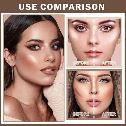 Bronzer Stick Highlighter Stick Cream Contour Stick Makeup,2PCS for Women-Medium