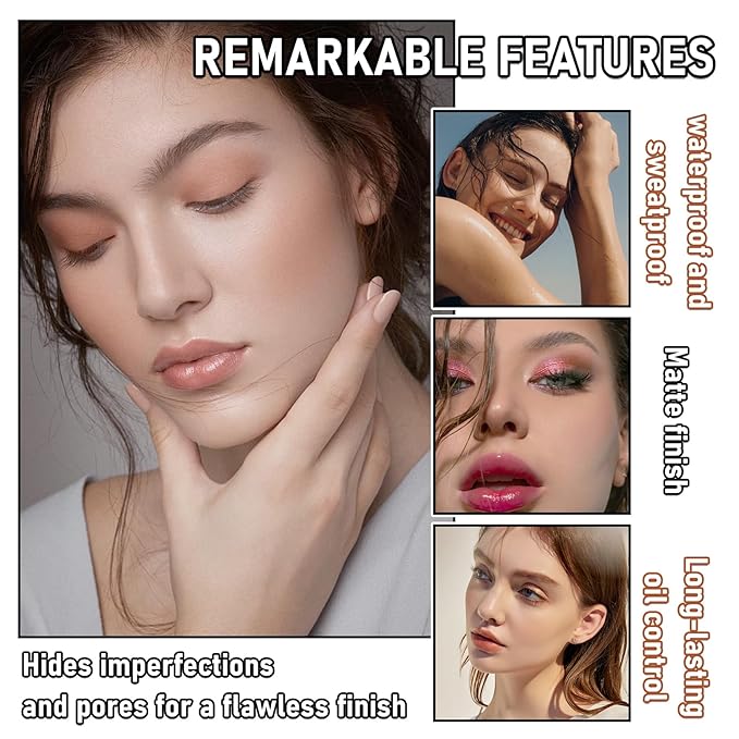 Full Coverage Liquid Foundation Makeup Set,Oil Control Concealer