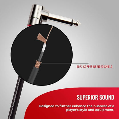 Monster Prolink Classic Instrument Guitar Cable - 21 ft Straight to Right AngleInstrument Cable. All Metal & Duraflex Outer Jacket. 90% Copper Braided Shield Monster Instrument Cable