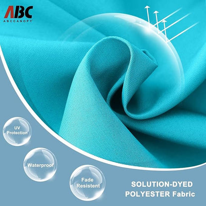 ABCCANOPY Durable Solar Led Patio Umbrellas with 24LED Lights 7.5FT (Turquoise)