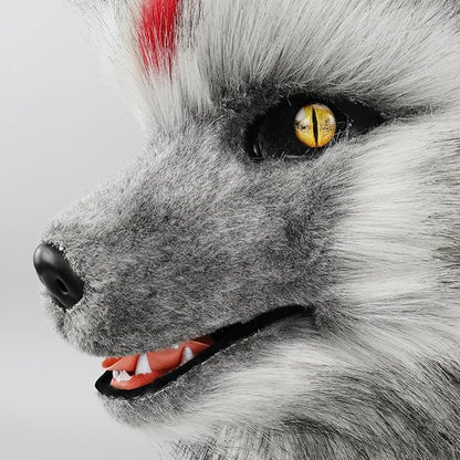 HAOAN Furry Dog Mask Animal Wolf Full Head for Halloween Fancy Dress Party Cosplay Costume Women Men