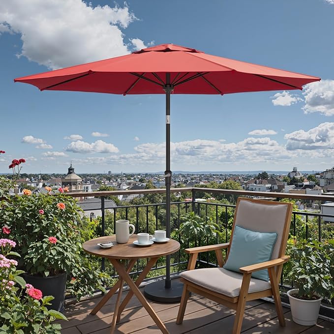 Patio Umbrellas, Pool Umbrella, Outdoor Umbrella with Push Button Tilt/Crank, Deck Umbrellas, Market Umbrela Table for Backyard, Deck, Garden, Pool
