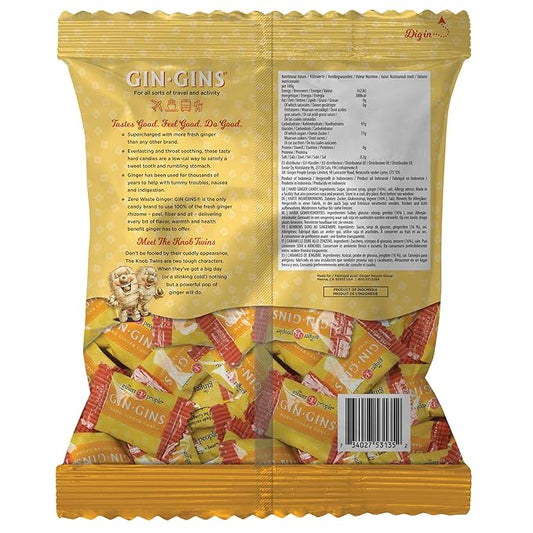 GIN GINS Double Strength Ginger Hard Candy – Natural Ginger Candy by The Ginger People – Individually Wrapped Healthy Candy – Double Strength Flavor – Large 1 lb Bag (16oz) – Pack of 1