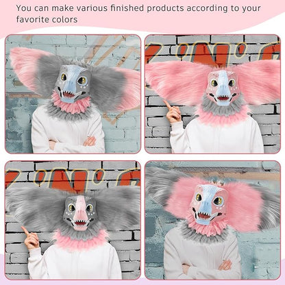 13 Pcs DIY Dino Mask Kit Hard Plastic Dinosaur Mask Furry Therian Dino Costume Kit Animal Dinosaur Party Costume