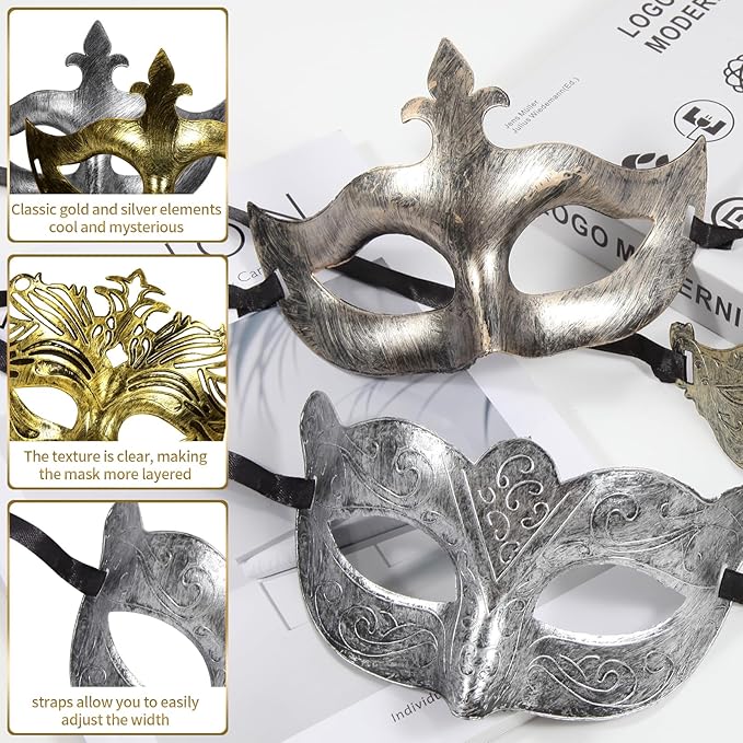 yeload Masquerade Masks 100 Bulk Vintage Masks of Masquerade Party, Venetian, Mardi Gras, Halloween, Masks for Women, Men
