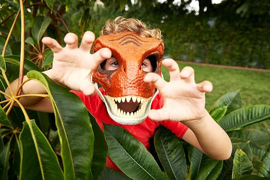 JURASSIC WORLD Movie-Inspired Velociraptor Mask with Opening Jaw, Realistic Texture and Color, Eye and Nose Openings and Secure Strap; Ages 4 and Up