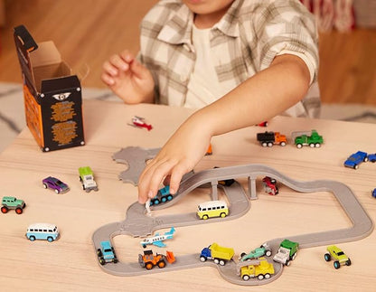 Driven by Battat – Pocket Fleet 1 – 20 Mini Toy Vehicles – Camper Van, Construction Trucks, Cement Mixer, Monster Truck, Race Car & More – Gift Toy Car Playset for Boys & Girls Age 3+ [Pack of 1]