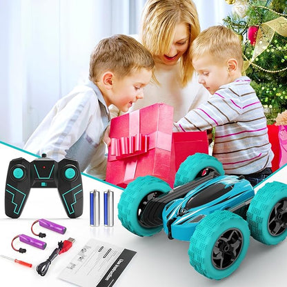 Remote Control Car, RC Cars Toys, 2.4GHz 4WD Fast RC Car Kids Toys Double Sided 360° Rotating Monster Truck Toys for Girls RC Truck Toy Cars for Boys