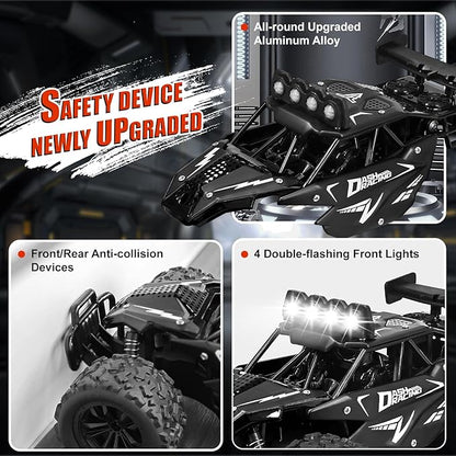 Remote Control Car RC Cars Xmas Gifts, 2.4GHz High Speed 20KM/H Remote Control Car with LED Headlight and Rechargeable Battery, 4X4 Off Road Monster Truck Toys Gift for Boys Age 4-7 8-12
