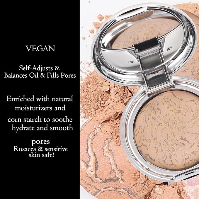 Marbleized Baked Foundation Makeup, Balance and Brighten Color MEDIUM, 0.) 32 Oz