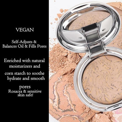 Marbleized Baked Foundation Makeup, Balance and Brighten Color MEDIUM, 0.) 32 Oz