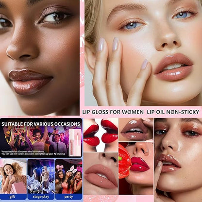 ﻿Rose Tan lip plumper gloss Tinted Glitter Lipgloss Lip Oil Teens Moisturizing Lipstick Lip Balm High Shine And Vegan Plumping Lip Gloss For Women Girls Long-Lasting Dry Lip Care Lip Gloss 05
