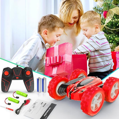 Remote Control Car, RC Cars Toys, 2.4GHz 4WD Fast RC Car Kids Toys Double Sided 360° Rotating Monster Truck Toys for Girls RC Truck Toy Cars for Boys