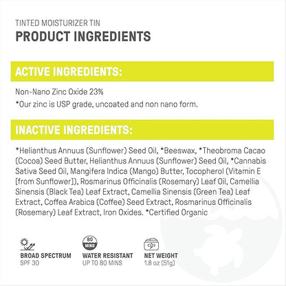 Raw Element Ultra-Moisturizing Tinted Face Cream, Non Toxic Mineral Face Sunscreen, Daily Tinted Moisturizer, Non-Nano Zinc Oxide, Reef Friendly, All Ages, SPF 30, 1.8 oz, Pearly Sand, Pack of 2