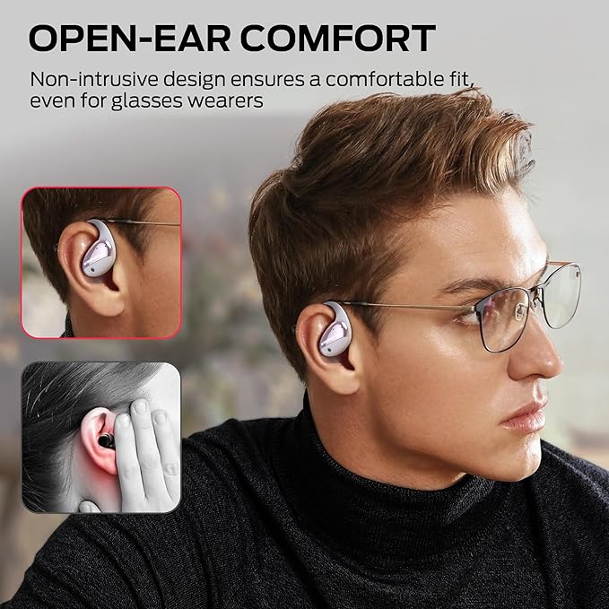 Monster Open Ear AC520 Headphones, Bluetooth 6.0 Wireless Earbuds with HiFi Sound, Open Ear Earbuds with 24H Playtime, Unique Handbag Design, ENC Clear Call, IPX6 Resistance（Purple）