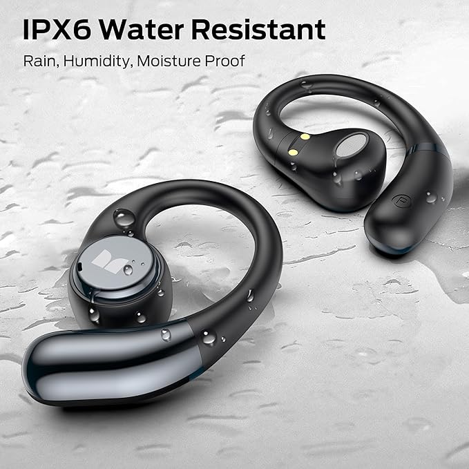 Monster Open Ear AC336 Headphones, Bluetooth 6.0 Wireless Earbuds with Stereo Sound, ENC Clear Call, 21H Playtime, Type-C Charging, Touch Control, IPX6 Waterproof Open Ear Earbuds for Sports Fitness