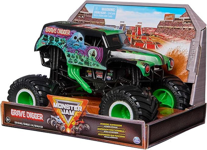 Monster Jam, Official Grave Digger Monster Truck, Collector Die-Cast Vehicle, 1:24 Scale, Kids Toys for Boys Ages 3 and up