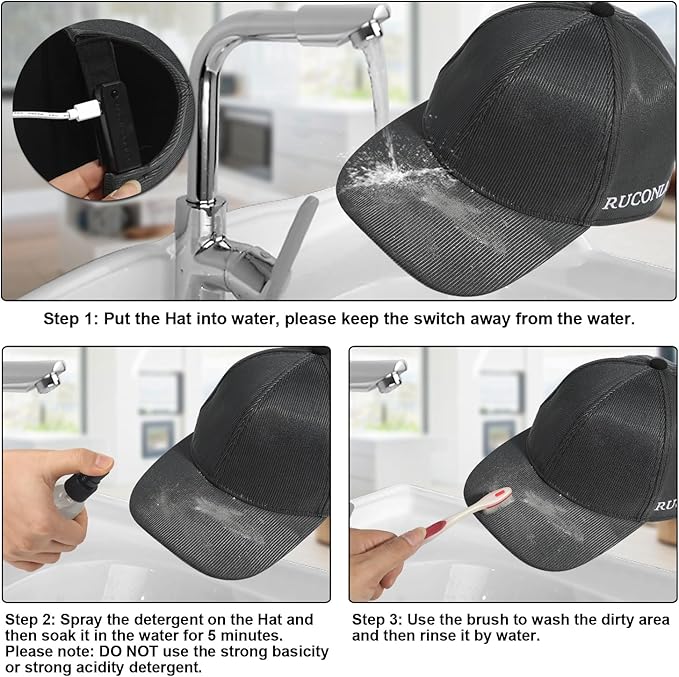 Fiber Optic Cap LED hat with 7 Colors Luminous Glowing EDC Baseball Hats USB Charging Light up caps led Crazy Cap Black