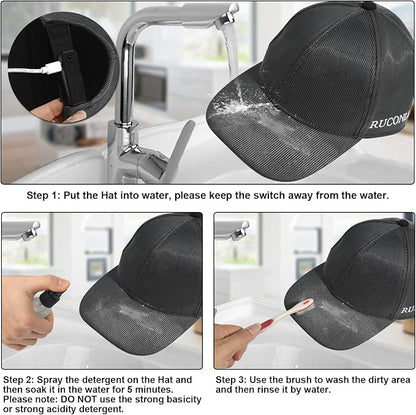 Fiber Optic Cap LED hat with 7 Colors Luminous Glowing EDC Baseball Hats USB Charging Light up caps led Crazy Cap Black