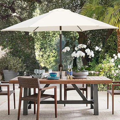 Blissun 7.5 ft Patio Umbrella, Yard Umbrella, Outdoor Market Umbrella with Push Button Tilt Crank (Creamy White)