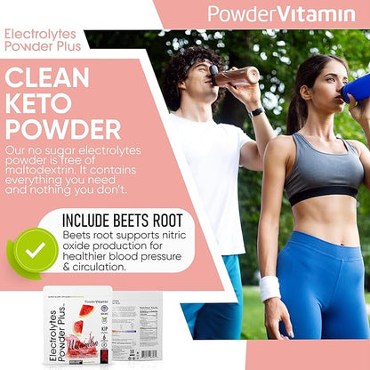 Electrolytes Powder Plus (50 Servings), 0 Calorie Keto, 0 Sugar, No Maltodextrin,1000mg Potassium,120mg Calcium,120mg Magnesium, Hydration Powder (50 Servings, Watermelon)