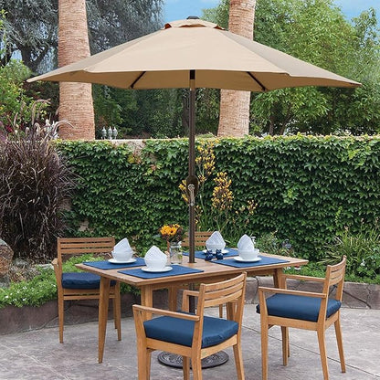 Blissun 7.5 ft Patio Umbrella, Yard Umbrella, Outdoor Market Umbrella with Push Button Tilt Crank (Tan)