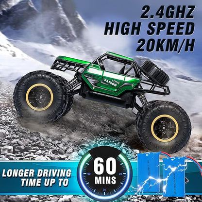 Green RC Trucks Remote Control Car 1:14 Off Road Monster Truck,Metal Shell Crawler,2.4Ghz 20km/h High Speed All Terrain Hobby Truck
